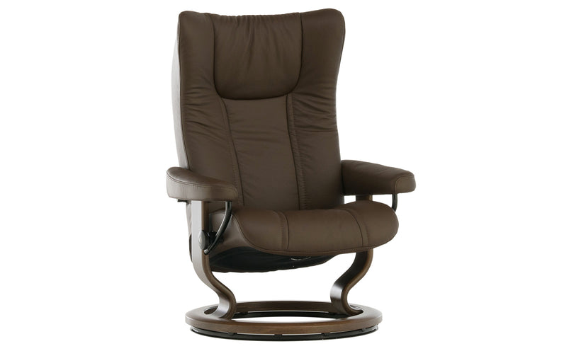 Stressless Wing Chesnut Chair and Ottoman (Medium)